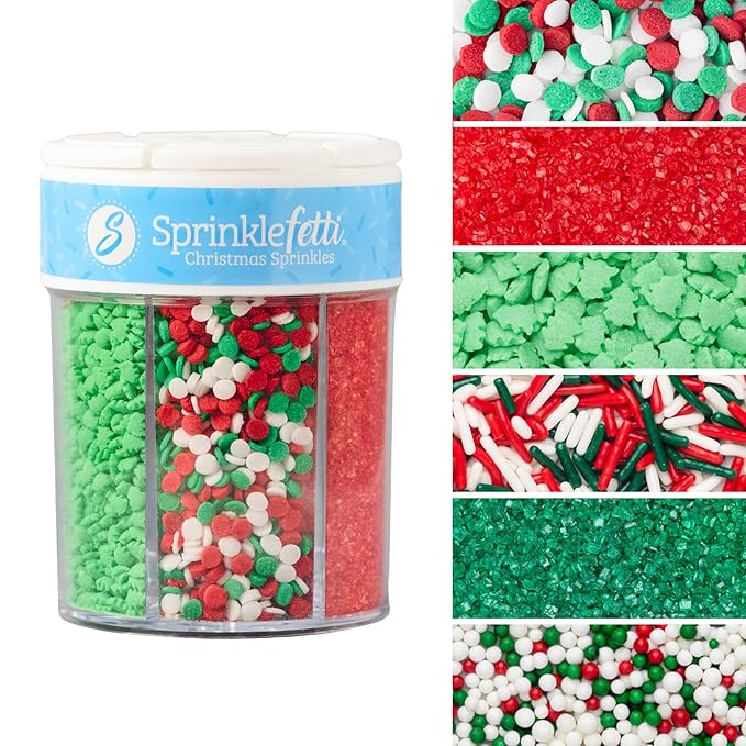 Sweets Indeed Sprinkles 6 Cell Edible Sprinkle Mix Jimmies Perfect for Cake Decorations Baking Ice