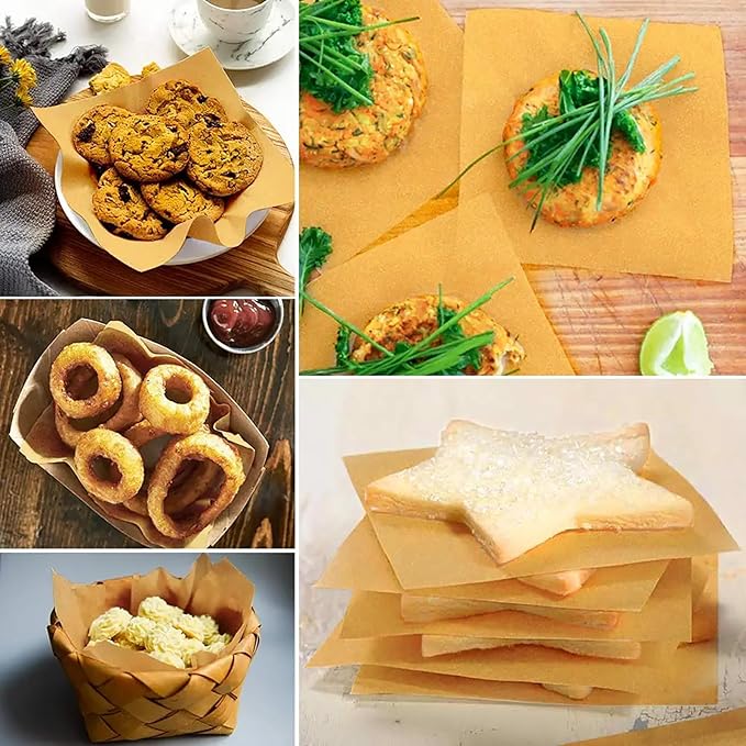 500 PCS Precut Parchment Paper Squares for Baking Cookies, Unbleached Nonstick Wax Paper Sheets for