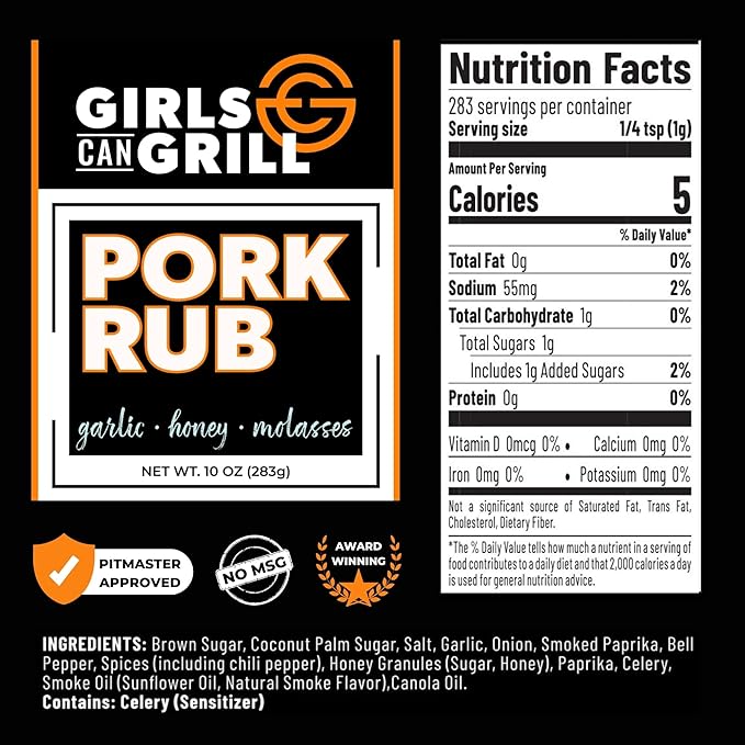 Girls Can Grill Pork Rub | Award Winning Barbecue Seasoning for Pork Butt, Pork Chops, Pork