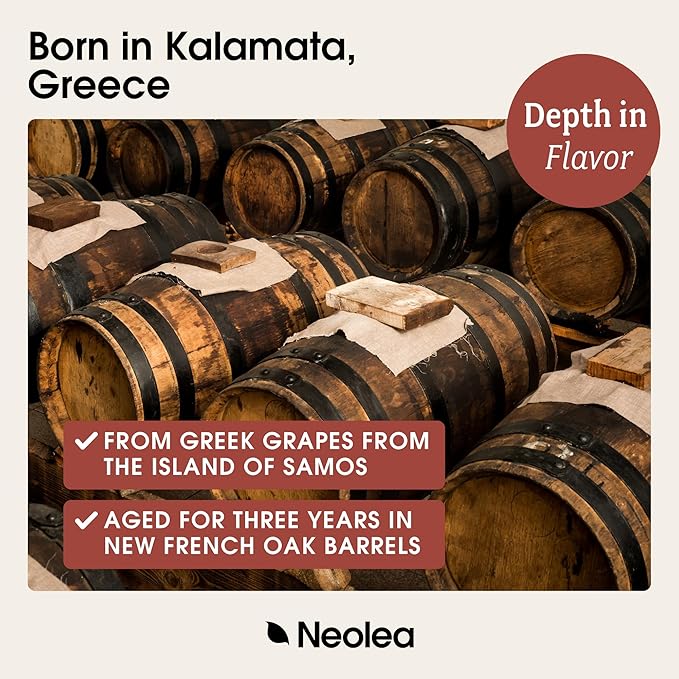 Neolea Dark Balsamic Vinegar from Greece - Made from 70% Grape Must & Red Wine Vinegar Aged in