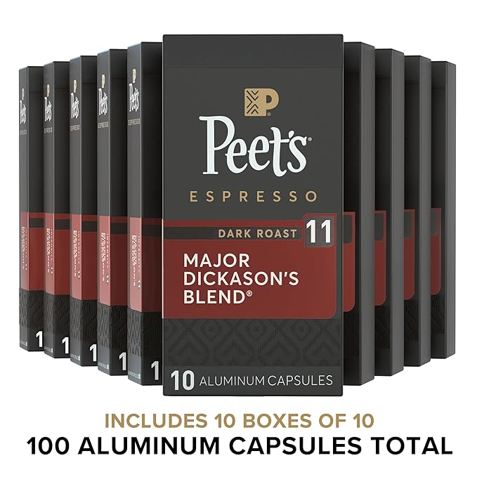 Peet's Coffee, Dark Roast Espresso Capsules, Compatible with Nespresso Original Machines - Major