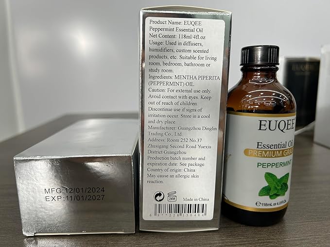 Peppermint Essential Oil 118 ml Pure Peppermint Oil with Glass Dropper, Great for Aromatherapy