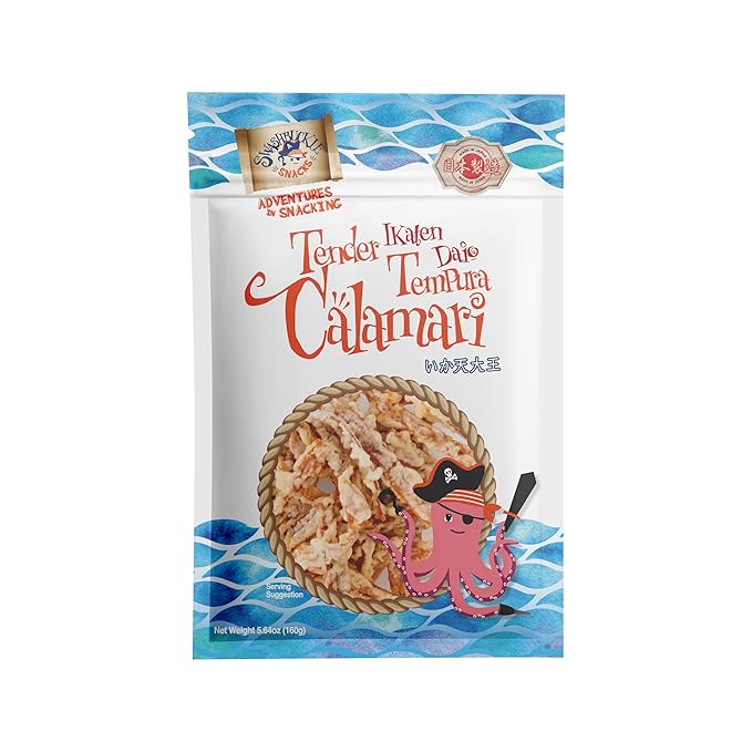 Ikaten Daio Tender Tempura Calamari Snack 5.64oz (160g), Otsumami, Made in Japan by Swashbuckle