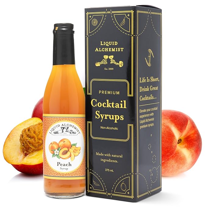 Liquid Alchemist Peach Syrup for Drinks - Real Ingredients Make our Peach Puree for Cocktails a
