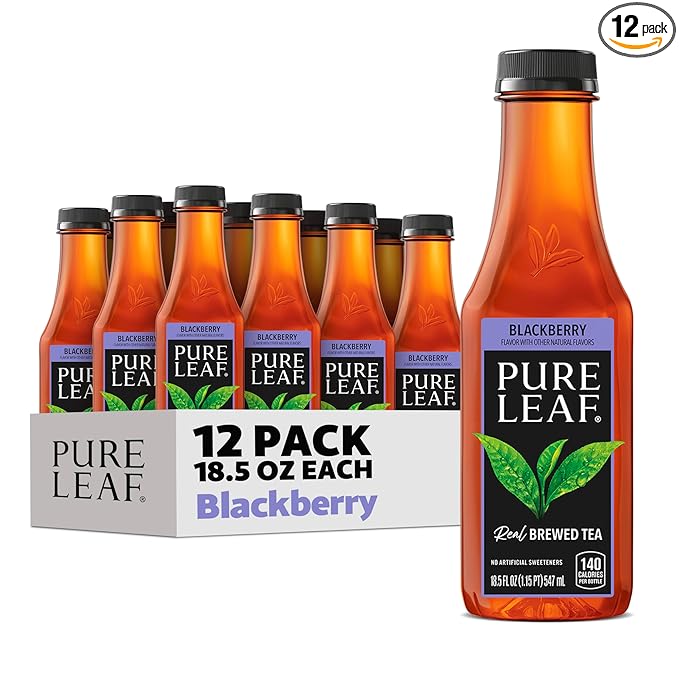 Pure Leaf Iced Tea, Blackberry, 18.5 Fl Oz Bottles (Pack of 12)