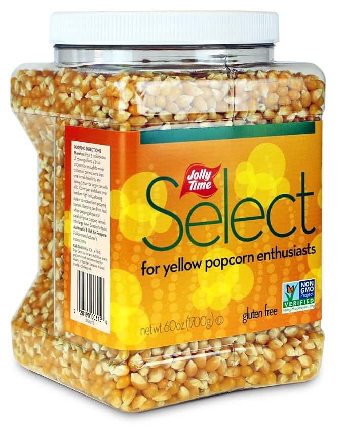 Jolly Time Popcorn Kernels, Gourmet Popping Corn for Air Popper Machine or Stovetop, Select Yellow