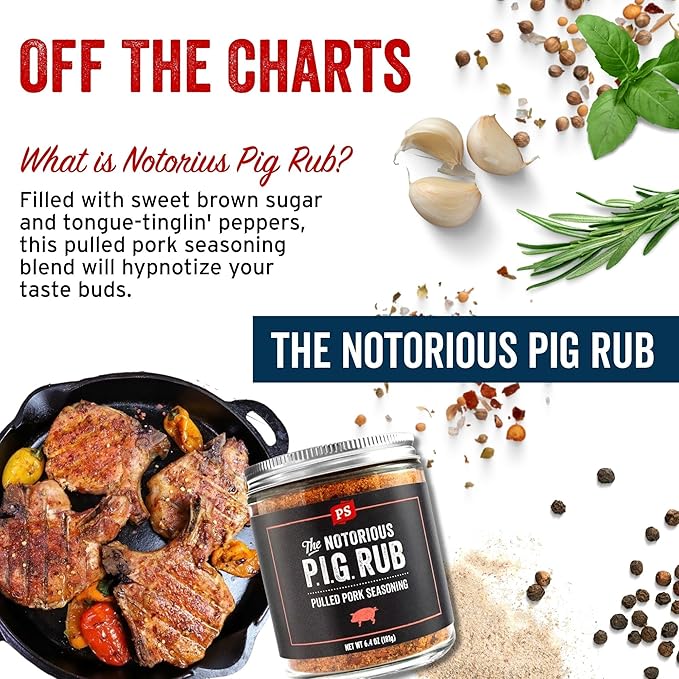 PS Seasoning Notorious PIG Pulled Pork Seasoning and Dry Rub - BBQ Rubs for Smoking and Grilling