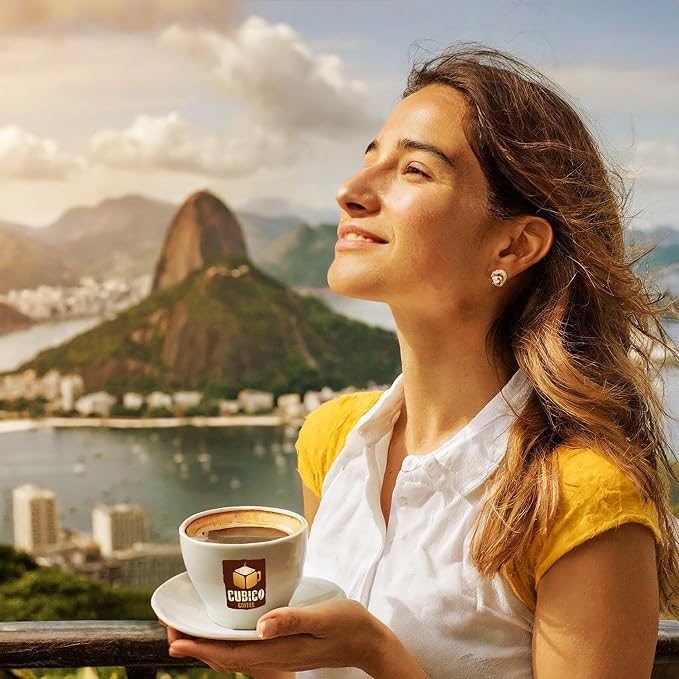 Cubico Coffee Brazil Natural Medium Roast Coffee Pods, 10 Count, K-Cup Compatible, Single Serve