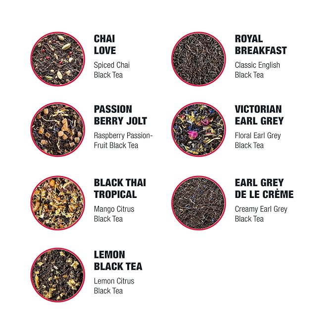 Tiesta Tea - Black Sampler Dry Flight Set, Loose Leaf, High Caffeine, Makes Hot & Iced, Assorted