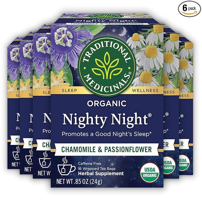 Traditional Medicinals Tea, Organic Nighty Night, Relax & Get a Good Night's Sleep, Includes