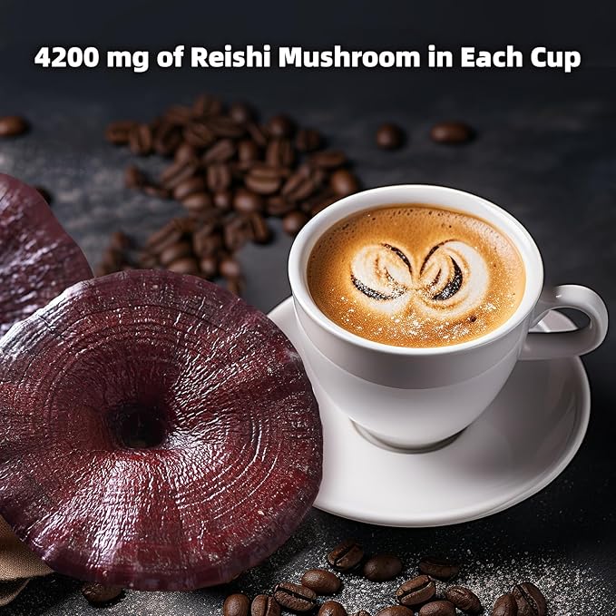Mushroom Coffee Alternative Cappuccino Mix, Instant Superfood Coffee Drink with Reishi Mushroom