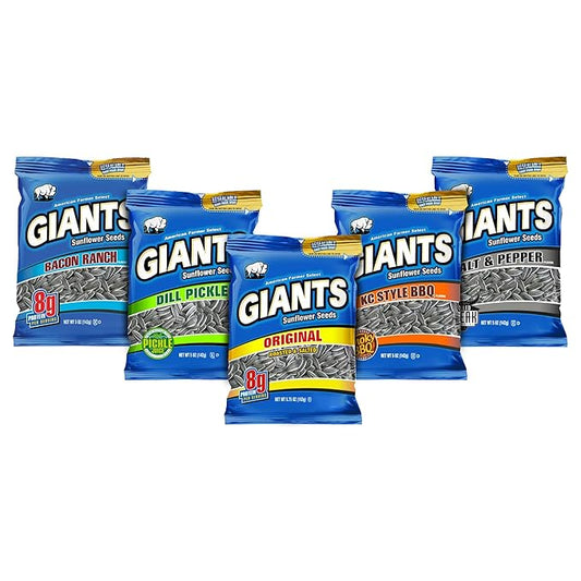 GIANTS Sunflower Seeds Variety Pack - Flavored Sunflower Seeds to Eat, Sunflower Seeds Bulk, Dill