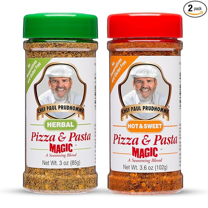 Chef Paul Magic Seasonings Blends Hot and Sweet Pizza and Pasta Magic | No Added Salt | Pizza