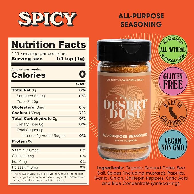 Desert Dust Spicy ??All-Purpose Chiltepin Pepper Seasoning with Organic Date Sugar | Bold