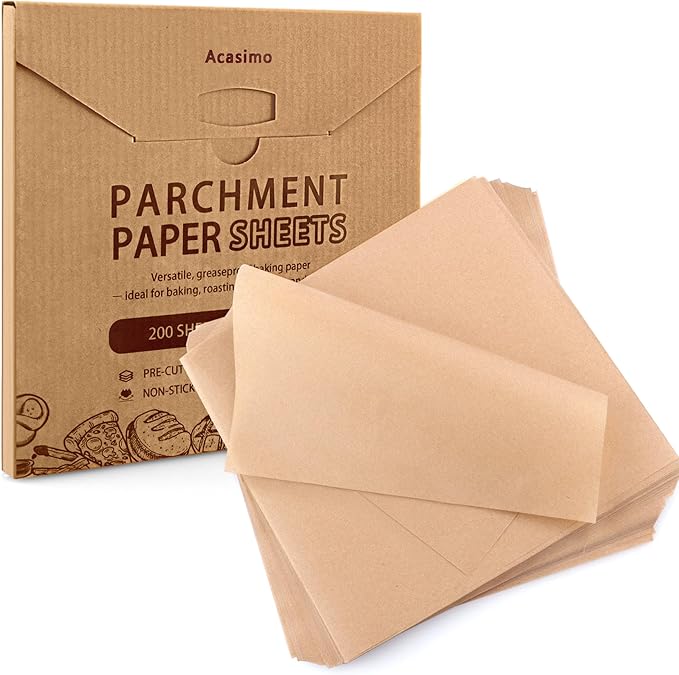 200PCS Parchment Paper Sheets, 10x10in, Squares Baking Paper for Baking, Air Fryer, Steaming