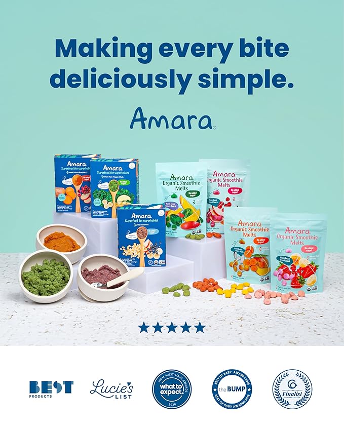 Amara Organic Fruit Bites Sweet Strawberry - No Added Sugar, Dairy-Free, Nut-Free Organic Fruit