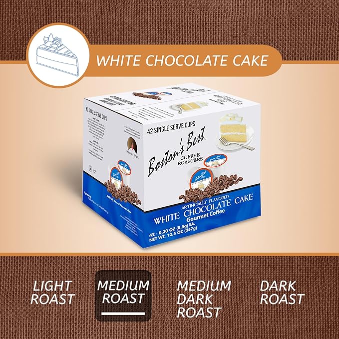 Boston’s Best - White Chocolate Cake Flavored Delicious Gourmet Coffee Compatible with Keurig