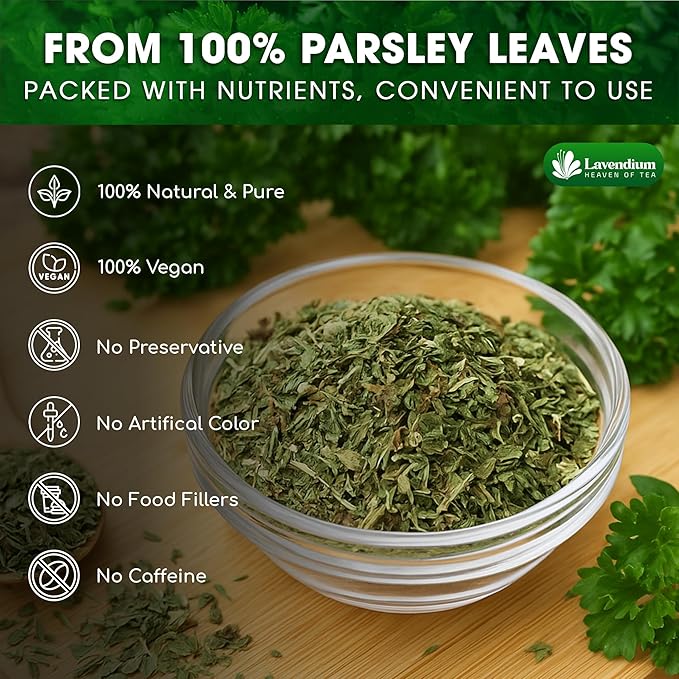 Lavendium, 4 oz Premium Dried Parsley Leaves ??100% Pure, Non-GMO, Gluten-Free, Vegan ??Aromatic