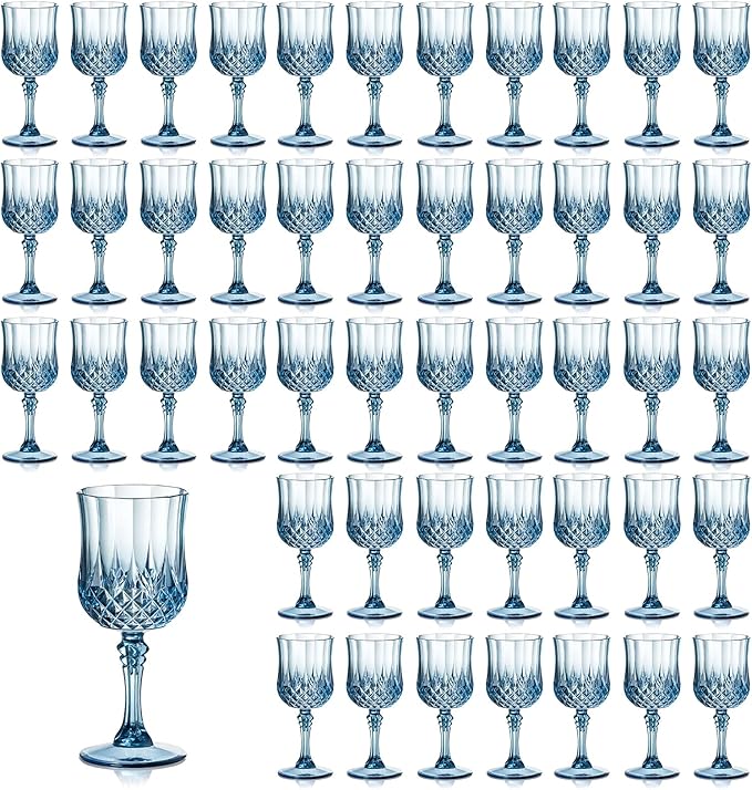XUWAIDSGN 7oz Plastic Vintage Wine Glasses Drinking Glasses Unbreakable Wedding Glassware Crystal