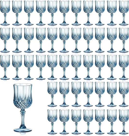 XUWAIDSGN 7oz Plastic Vintage Wine Glasses Drinking Glasses Unbreakable Wedding Glassware Crystal