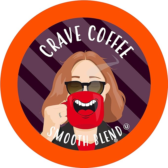 Crave Beverages Smooth Blend - Colombian, Medium Roast Coffee Pods for Keurig K Cup Brewers, 100