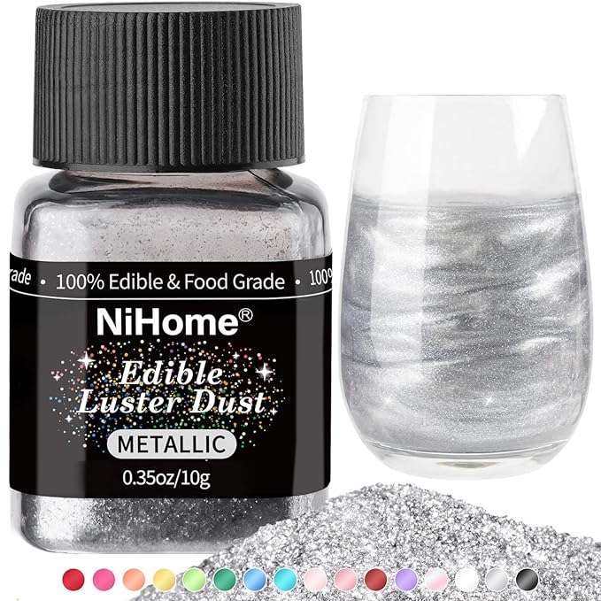 NiHome Edible Food-Grade Glitter Powder Glimmer Luster Dust Metallic Fancy Food Decorating Sprinkle