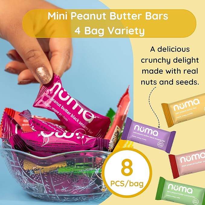 Mini Peanut Butter Bars Variety Pack – Vegan, High Protein, Low Sugar, Low Calorie, All Natural
