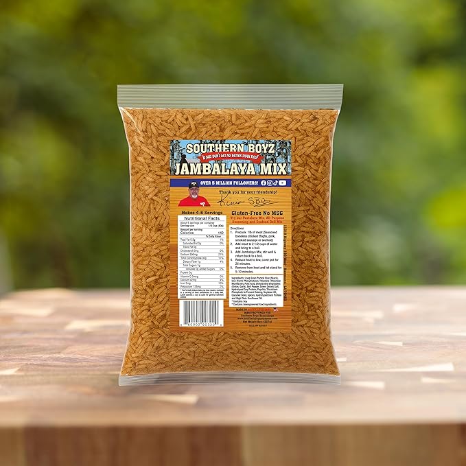 Southern Boyz Seasonings Jambalaya Mix With Rice, 8 Ounce Bag (No MSG, Gluten-Free Blend - Makes