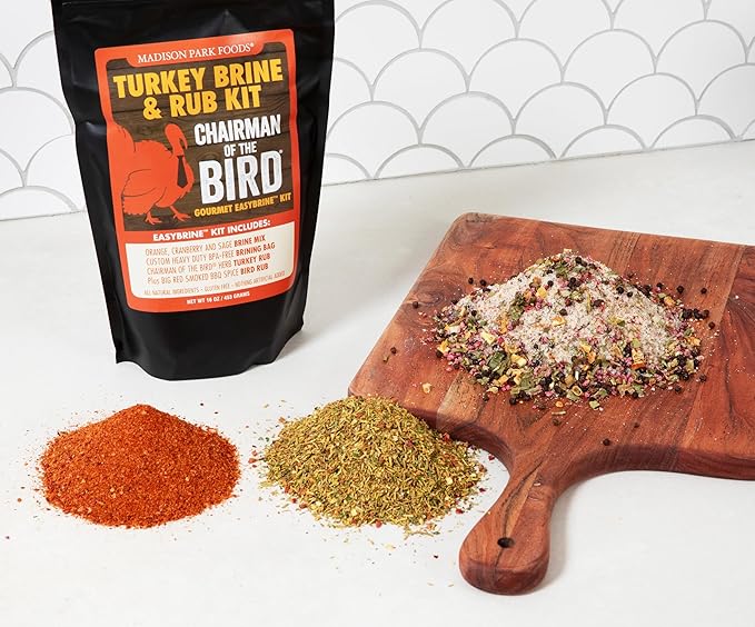 Chairman of the Bird Gourmet Turkey Brine Kit ??Premium Brine Mix, Custom BPA-Free XL Brine Bag and