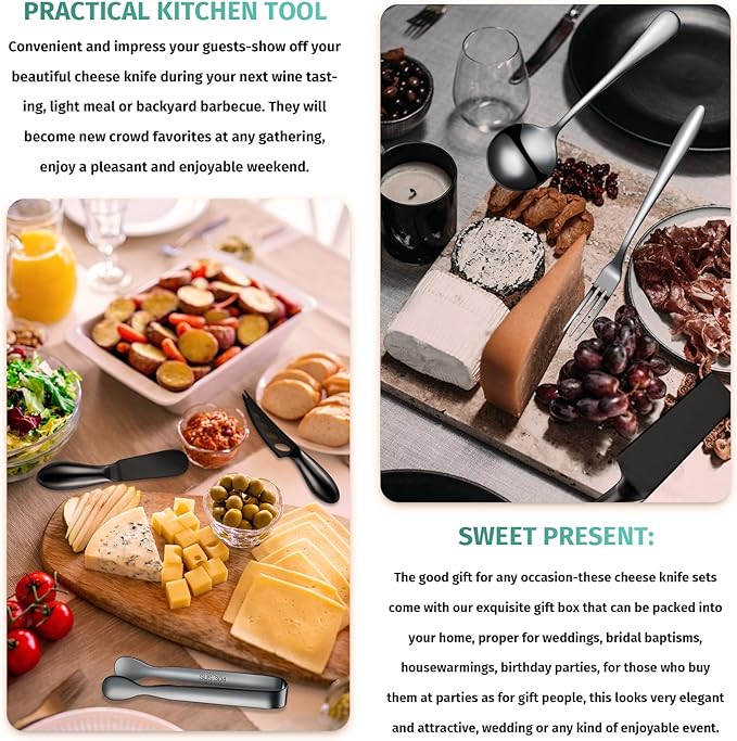 Patelai Charcuterie Board Accessories Cheese Spreader Knife Set Charcuterie Utensils Butter Knife