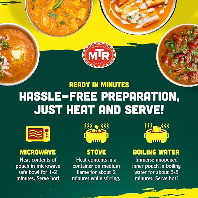 MTR Ready-To-Eat: Desi Special - Assorted Pack of 4 (Paneer Tikka Masala, Paneer Butter Masala