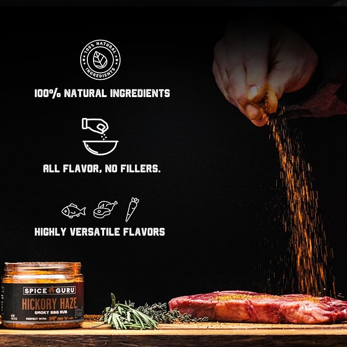 Spice Guru BBQ Rub Set - 4 Flavor BBQ Seasoning/Rubs Great FathersDay Gifts for Dad or Husband