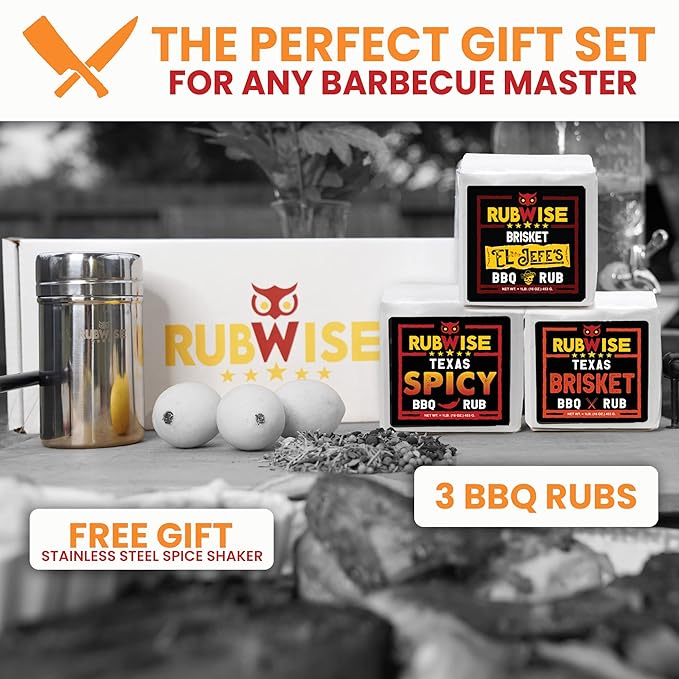 RubWise BBQ Brisket Rub Seasoning Gift Set (3 x 1 lb bags) - Barbecue Spices and Seasonings Variety
