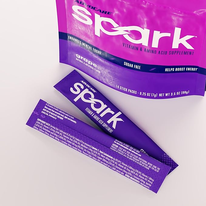 AdvoCare Spark Vitamin & Amino Acid Supplement - Focus & Energy Drink Powder Mix with Vitamin A