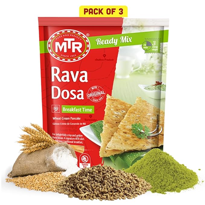 MTR Instant Rava Dosa Mix - Ready to Cook Authentic Indian Breakfast, Lunch, Dinner or Snack Meal