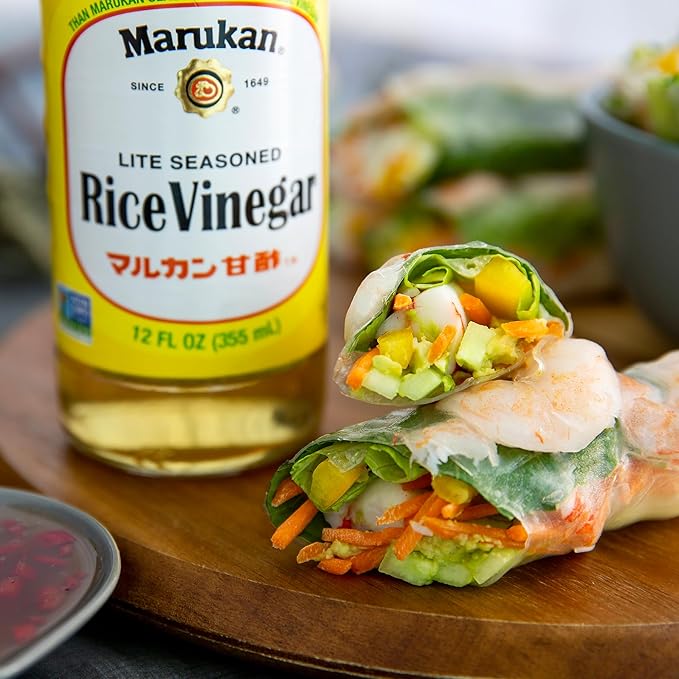 Marukan Lite Seasoned Rice Vinegar for Sushi & Cooking, 30% Lower Sodium & Sugar (24 fl oz)