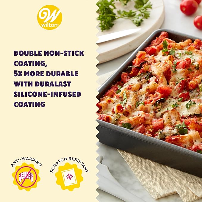 Wilton Platinum Premium Non-Stick Anti-Warp Bakeware, Made without PFAs, Square Pan, 9 x 9 x 2 in