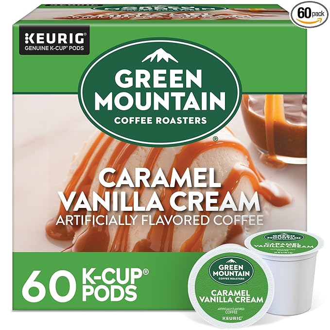 Green Mountain Coffee Roasters Caramel Vanilla Cream, Keurig Single Serve K-Cup Pods, Light Roast