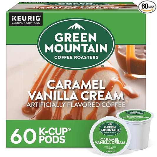 Green Mountain Coffee Roasters Caramel Vanilla Cream, Keurig Single Serve K-Cup Pods, Light Roast