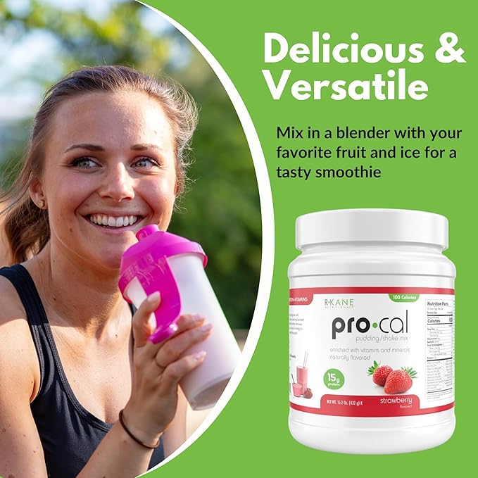 Pro-Cal Strawberry Meal Replacement Powder, 16.4 oz ??High Protein, Low Calorie Shake & Pudding Mix