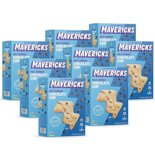 Mavericks Chocolate Chip Bolt Cookies - Plant-Based Chocolate Chip Cookies, Healthy, Plant-Based