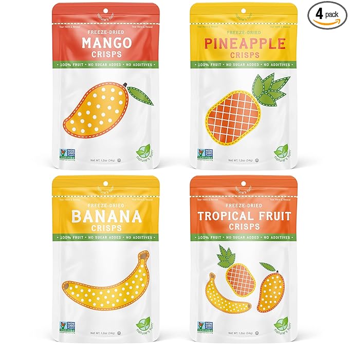 Nature's Turn Freeze-Dried Fruit Snacks, Mixed Tropical (Mango, Pineapple, Banana) Fruit Crisps