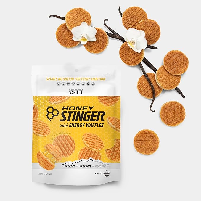 Honey Stinger Organic Mini Vanilla Waffles, Energy Stroopwafel for Exercise, Endurance and