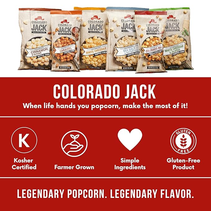 Colorado Jack Gourmet Caramel Popcorn: Real Butter & Vanilla, Farmer Grown, Delicious Snack Tasty