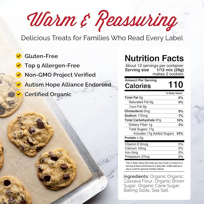 Otto's Naturals Grain-Free Ultimate Cookie Mix, 12.2 Oz., Top 9 Allergen-Free, Organic Cassava