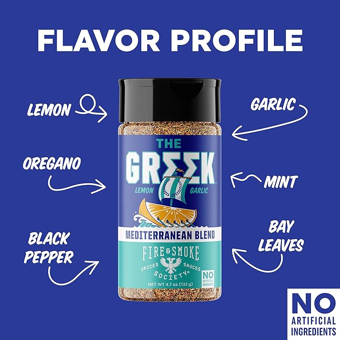 Fire & Smoke Society The Greek Seasoning Blend | Mediterranean Seasoning & Flavors for Fish