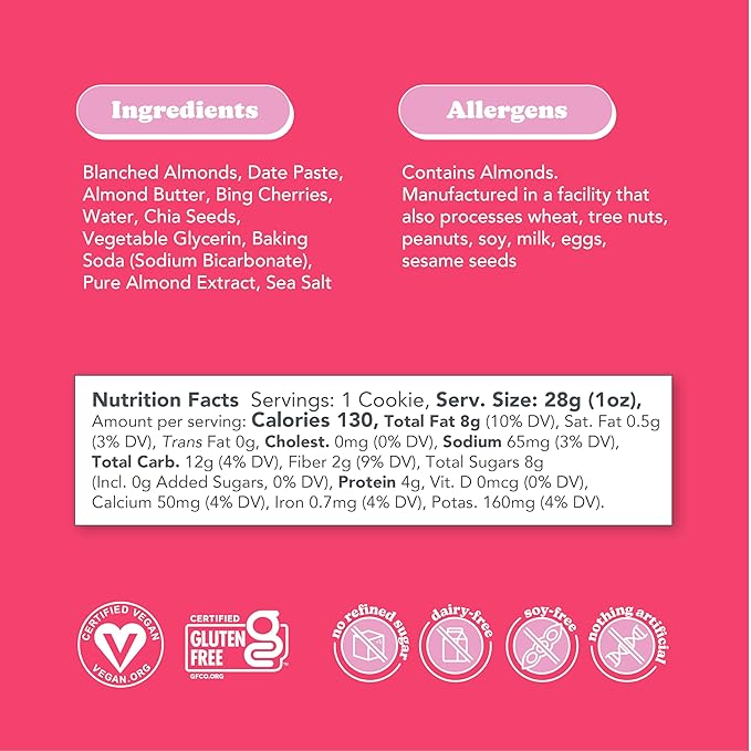 Love + Chew - Banana Bread and Cherry Almond Minis - 16 Count - Tasty, Gluten Free Cookies - Vegan