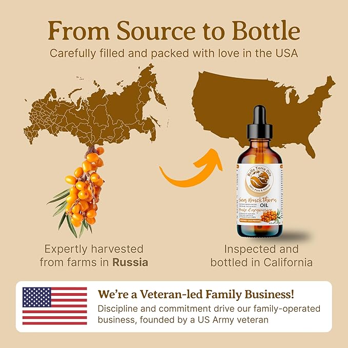 Bella Terra Oils - Seabuckthorn Berry Oil 4oz - Experience Nature's Luxurious Touch, Brimming with