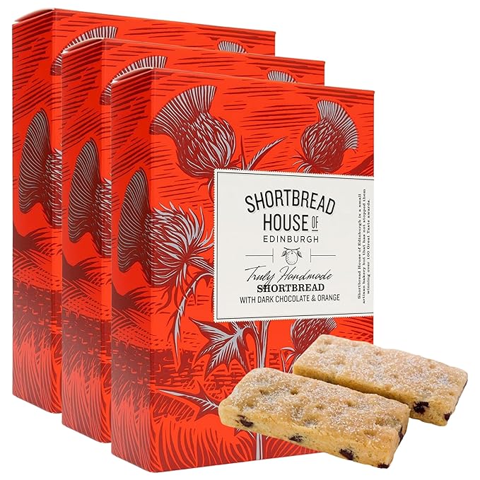 Shortbread House of Edinburgh Truly Handmade Shortbread Fingers with Rich Dark Chocolate, 6oz Box
