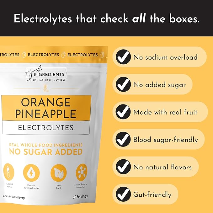 Orange Pineapple Electrolytes ??30?‘Serving Hydration Drink Mix with Coconut Water, Sea Salt, and